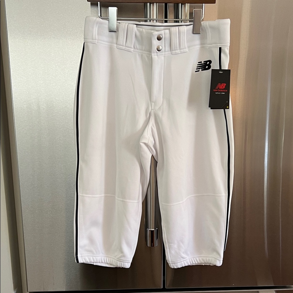 New Balance White Knicker Baseball Pants with Navy Trim